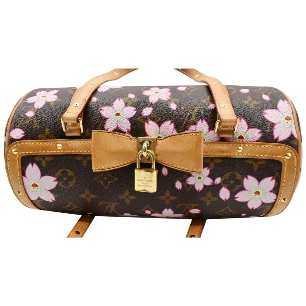 LOUIS VUITTON Papillon Monogram Cherry Blossom Tote Handbag Brown - Picture 5 of 11